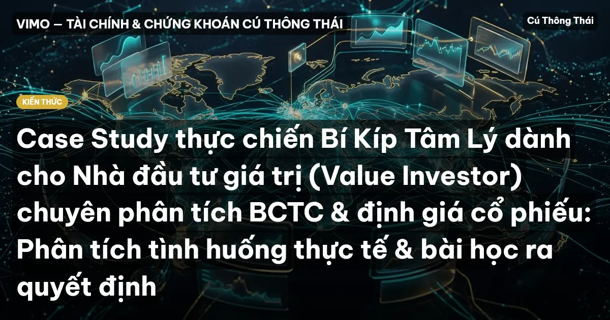 Case Study thực chiến Bí Kíp Tâm Lý dành cho Nhà đầu tư giá trị (Value Investor) chuyên phân tích BCTC & định giá cổ phiếu: Phân tích tình huống thực tế & bài học ra quyết định
