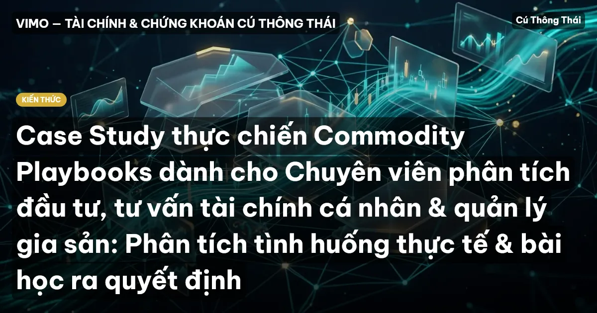 Case Study thực chiến Commodity Playbooks dành cho Chuyên viên phân tích đầu tư, tư vấn tài chính cá nhân & quản lý gia sản: Phân tích tình huống thực tế & bài học ra quyết định