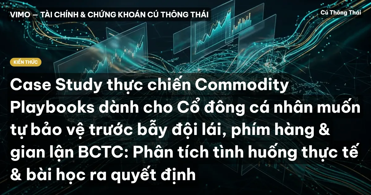 Case Study thực chiến Commodity Playbooks dành cho Cổ đông cá nhân muốn tự bảo vệ trước bẫy đội lái, phím hàng & gian lận BCTC: Phân tích tình huống thực tế & bài học ra quyết định