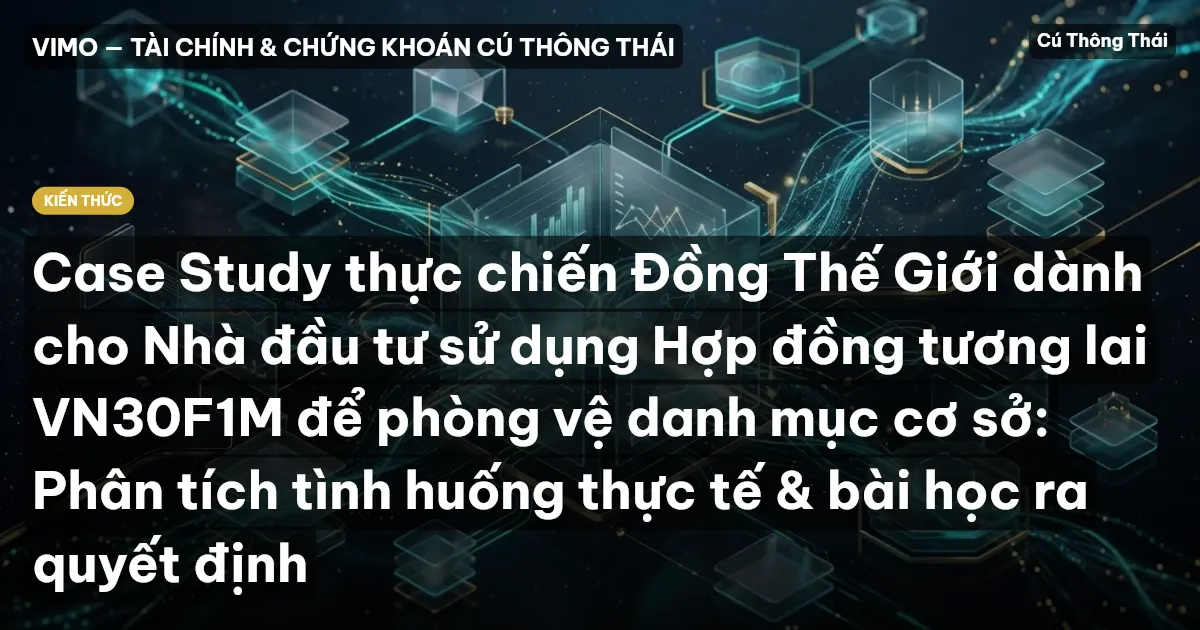 Case Study thực chiến Đồng Thế Giới dành cho Nhà đầu tư sử dụng Hợp đồng tương lai VN30F1M để phòng vệ danh mục cơ sở: Phân tích tình huống thực tế & bài học ra quyết định