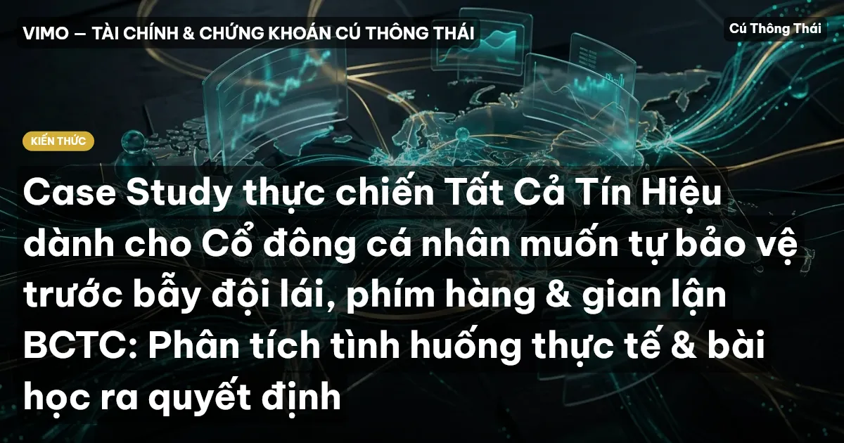 Case Study thực chiến Tất Cả Tín Hiệu dành cho Cổ đông cá nhân muốn tự bảo vệ trước bẫy đội lái, phím hàng & gian lận BCTC: Phân tích tình huống thực tế & bài học ra quyết định