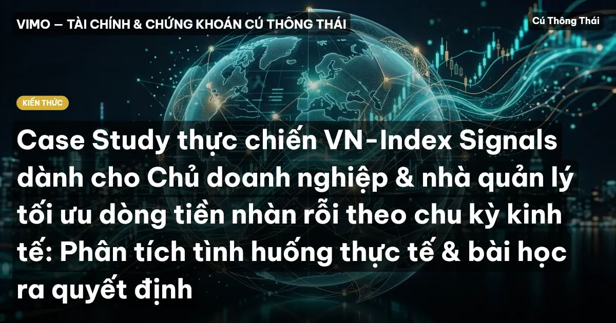 Case Study thực chiến VN-Index Signals dành cho Chủ doanh nghiệp & nhà quản lý tối ưu dòng tiền nhàn rỗi theo chu kỳ kinh tế: Phân tích tình huống thực tế & bài học ra quyết định