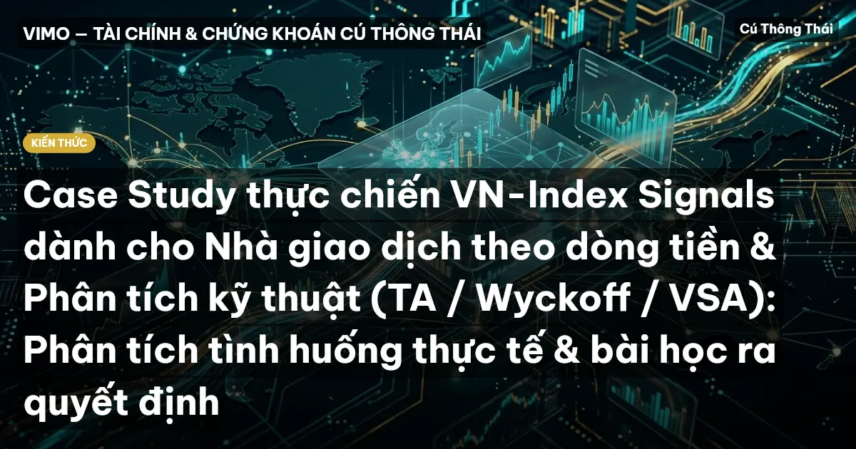 Case Study thực chiến VN-Index Signals dành cho Nhà giao dịch theo dòng tiền & Phân tích kỹ thuật (TA / Wyckoff / VSA): Phân tích tình huống thực tế & bài học ra quyết định