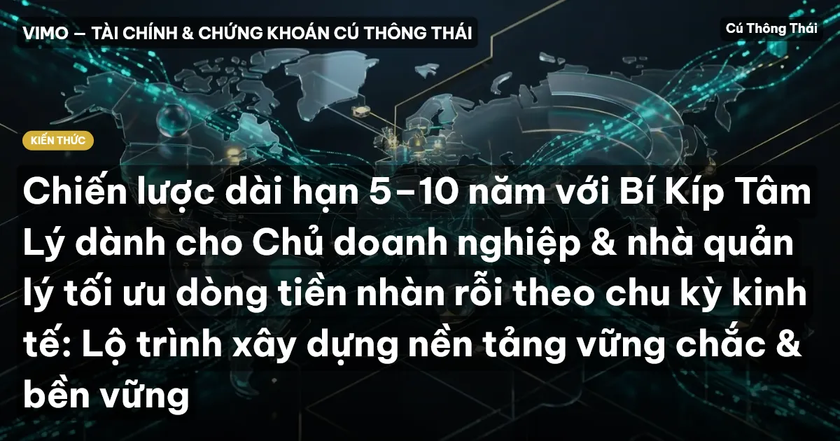 Chiến lược dài hạn 5–10 năm với Bí Kíp Tâm Lý dành cho Chủ doanh nghiệp & nhà quản lý tối ưu dòng tiền nhàn rỗi theo chu kỳ kinh tế: Lộ trình xây dựng nền tảng vững chắc & bền vững