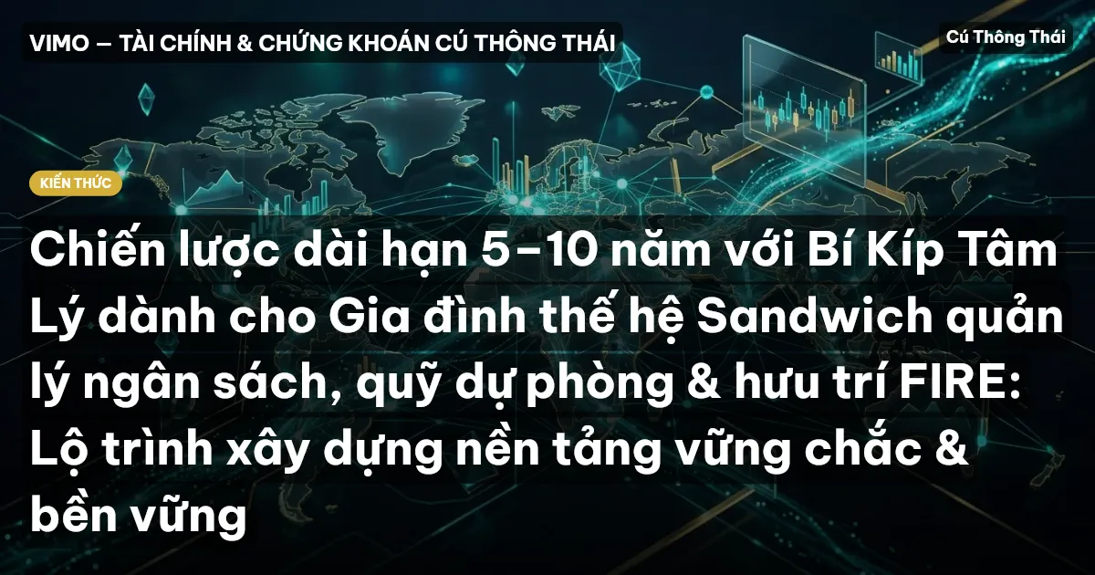Chiến lược dài hạn 5–10 năm với Bí Kíp Tâm Lý dành cho Gia đình thế hệ Sandwich quản lý ngân sách, quỹ dự phòng & hưu trí FIRE: Lộ trình xây dựng nền tảng vững chắc & bền vững