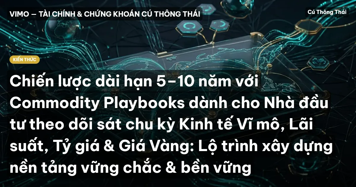 Chiến lược dài hạn 5–10 năm với Commodity Playbooks dành cho Nhà đầu tư theo dõi sát chu kỳ Kinh tế Vĩ mô, Lãi suất, Tỷ giá & Giá Vàng: Lộ trình xây dựng nền tảng vững chắc & bền vững