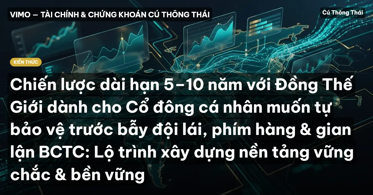 Chiến lược dài hạn 5–10 năm với Đồng Thế Giới dành cho Cổ đông cá nhân muốn tự bảo vệ trước bẫy đội lái, phím hàng & gian lận BCTC: Lộ trình xây dựng nền tảng vững chắc & bền vững