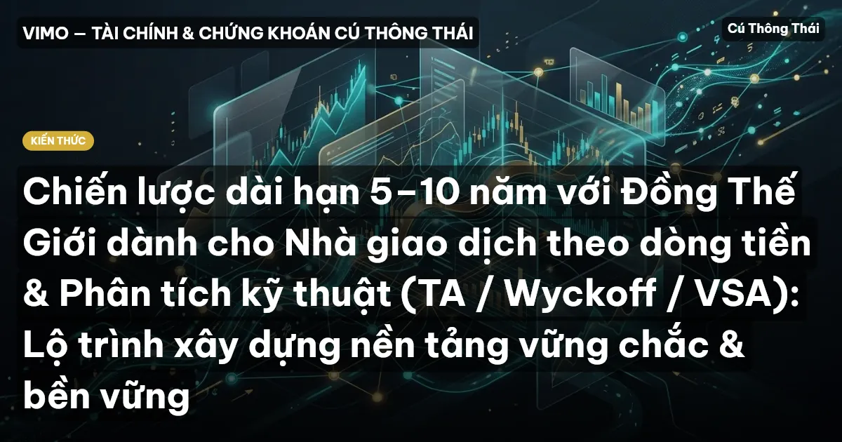 Chiến lược dài hạn 5–10 năm với Đồng Thế Giới dành cho Nhà giao dịch theo dòng tiền & Phân tích kỹ thuật (TA / Wyckoff / VSA): Lộ trình xây dựng nền tảng vững chắc & bền vững