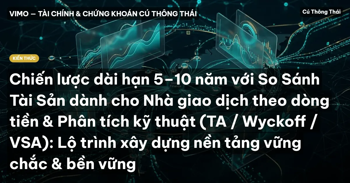 Chiến lược dài hạn 5–10 năm với So Sánh Tài Sản dành cho Nhà giao dịch theo dòng tiền & Phân tích kỹ thuật (TA / Wyckoff / VSA): Lộ trình xây dựng nền tảng vững chắc & bền vững