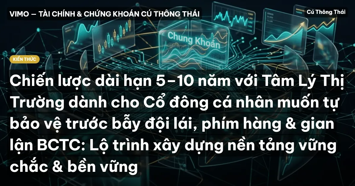 Chiến lược dài hạn 5–10 năm với Tâm Lý Thị Trường dành cho Cổ đông cá nhân muốn tự bảo vệ trước bẫy đội lái, phím hàng & gian lận BCTC: Lộ trình xây dựng nền tảng vững chắc & bền vững