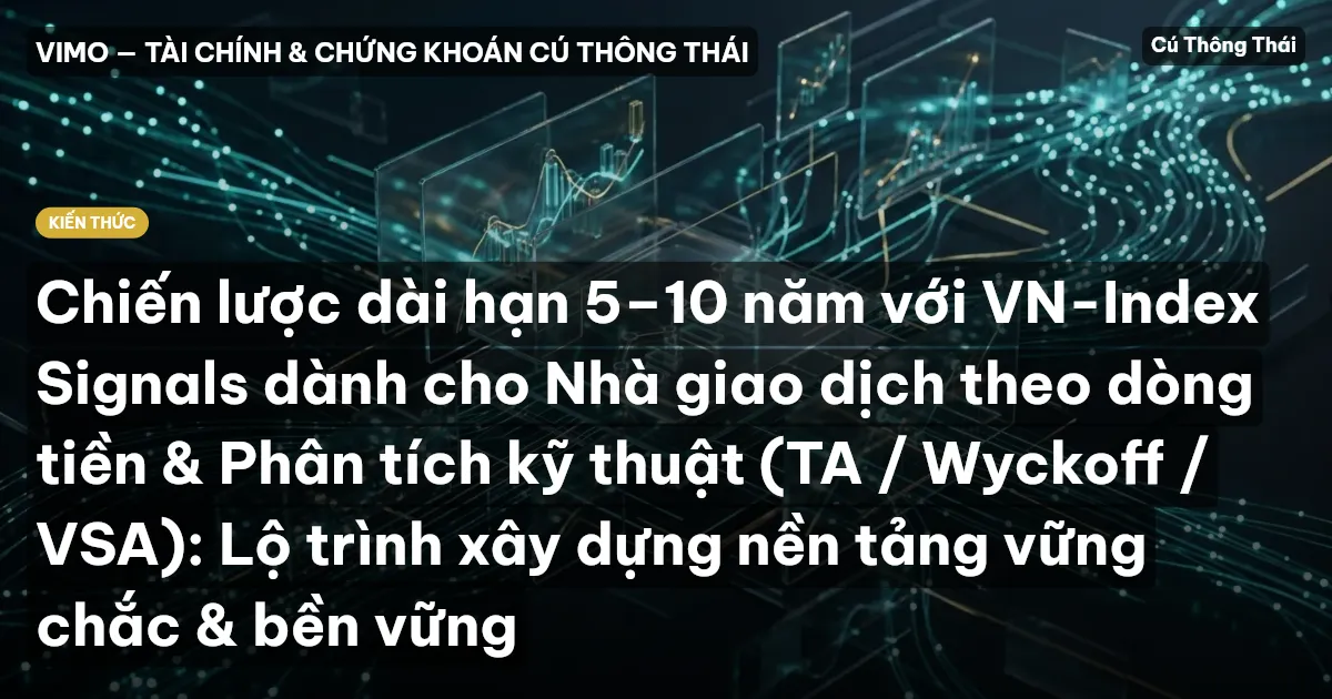 Chiến lược dài hạn 5–10 năm với VN-Index Signals dành cho Nhà giao dịch theo dòng tiền & Phân tích kỹ thuật (TA / Wyckoff / VSA): Lộ trình xây dựng nền tảng vững chắc & bền vững