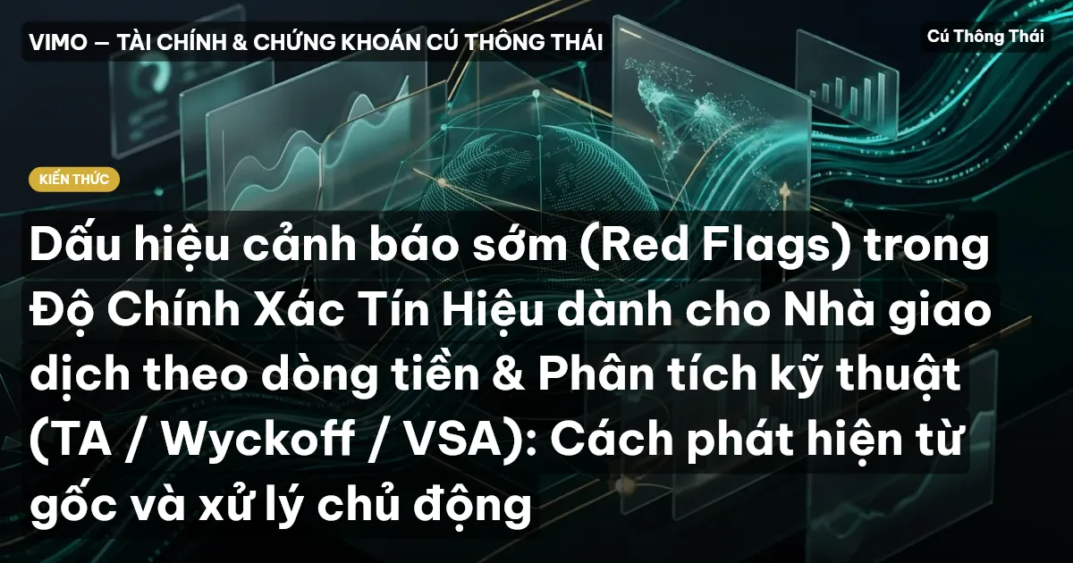Dấu hiệu cảnh báo sớm (Red Flags) trong Độ Chính Xác Tín Hiệu dành cho Nhà giao dịch theo dòng tiền & Phân tích kỹ thuật (TA / Wyckoff / VSA): Cách phát hiện từ gốc và xử lý chủ động