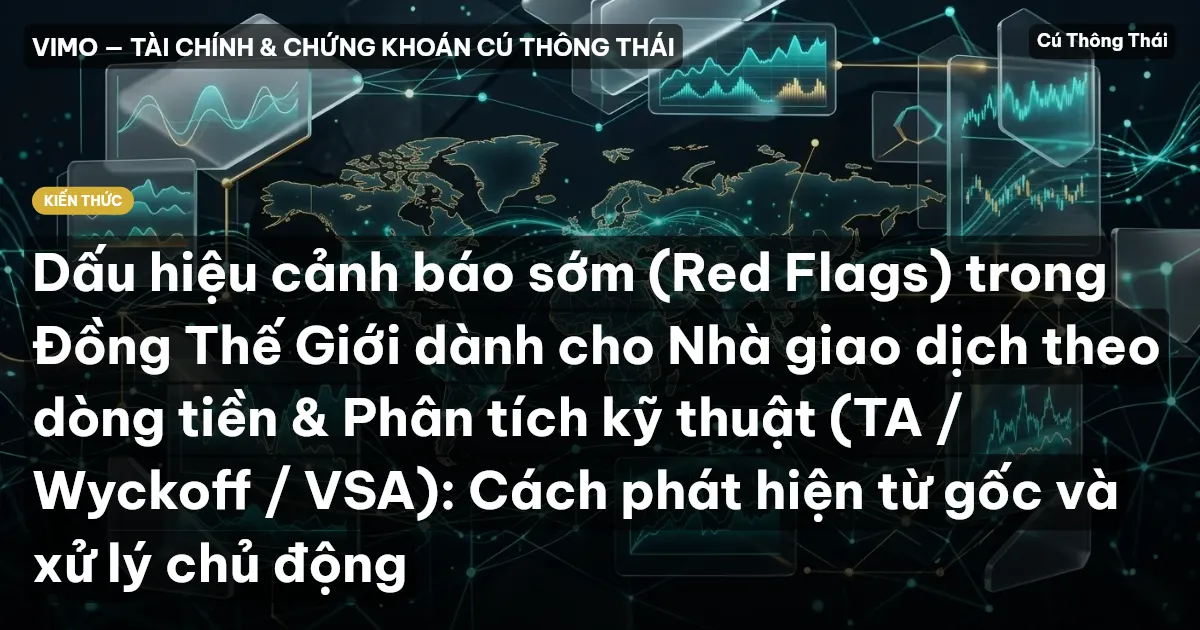 Dấu hiệu cảnh báo sớm (Red Flags) trong Đồng Thế Giới dành cho Nhà giao dịch theo dòng tiền & Phân tích kỹ thuật (TA / Wyckoff / VSA): Cách phát hiện từ gốc và xử lý chủ động