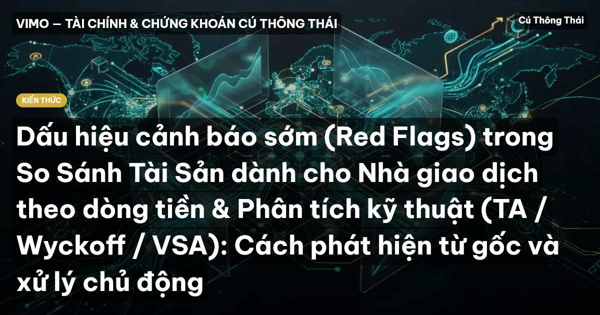 Dấu hiệu cảnh báo sớm (Red Flags) trong So Sánh Tài Sản dành cho Nhà giao dịch theo dòng tiền & Phân tích kỹ thuật (TA / Wyckoff / VSA): Cách phát hiện từ gốc và xử lý chủ động