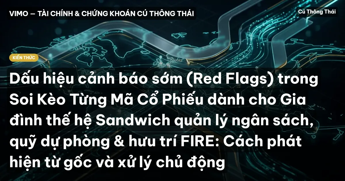 Dấu hiệu cảnh báo sớm (Red Flags) trong Soi Kèo Từng Mã Cổ Phiếu dành cho Gia đình thế hệ Sandwich quản lý ngân sách, quỹ dự phòng & hưu trí FIRE: Cách phát hiện từ gốc và xử lý chủ động