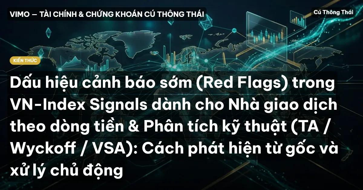 Dấu hiệu cảnh báo sớm (Red Flags) trong VN-Index Signals dành cho Nhà giao dịch theo dòng tiền & Phân tích kỹ thuật (TA / Wyckoff / VSA): Cách phát hiện từ gốc và xử lý chủ động