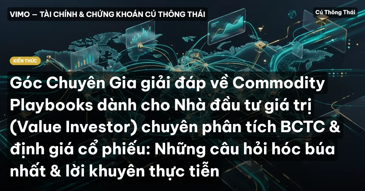 Góc Chuyên Gia giải đáp về Commodity Playbooks dành cho Nhà đầu tư giá trị (Value Investor) chuyên phân tích BCTC & định giá cổ phiếu: Những câu hỏi hóc búa nhất & lời khuyên thực tiễn