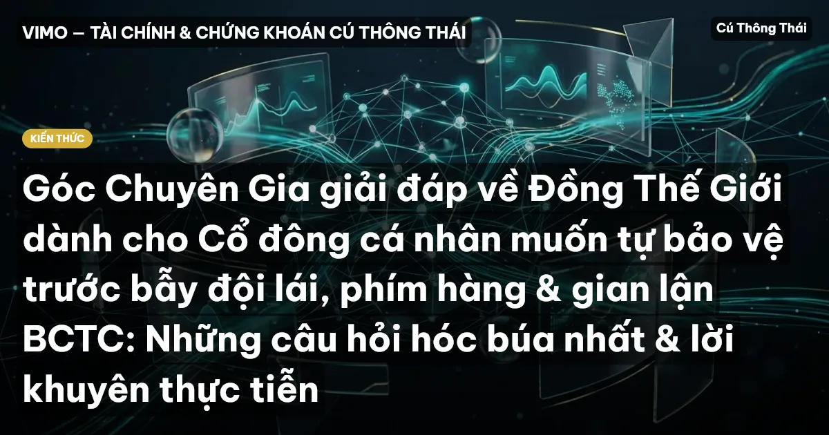 Góc Chuyên Gia giải đáp về Đồng Thế Giới dành cho Cổ đông cá nhân muốn tự bảo vệ trước bẫy đội lái, phím hàng & gian lận BCTC: Những câu hỏi hóc búa nhất & lời khuyên thực tiễn