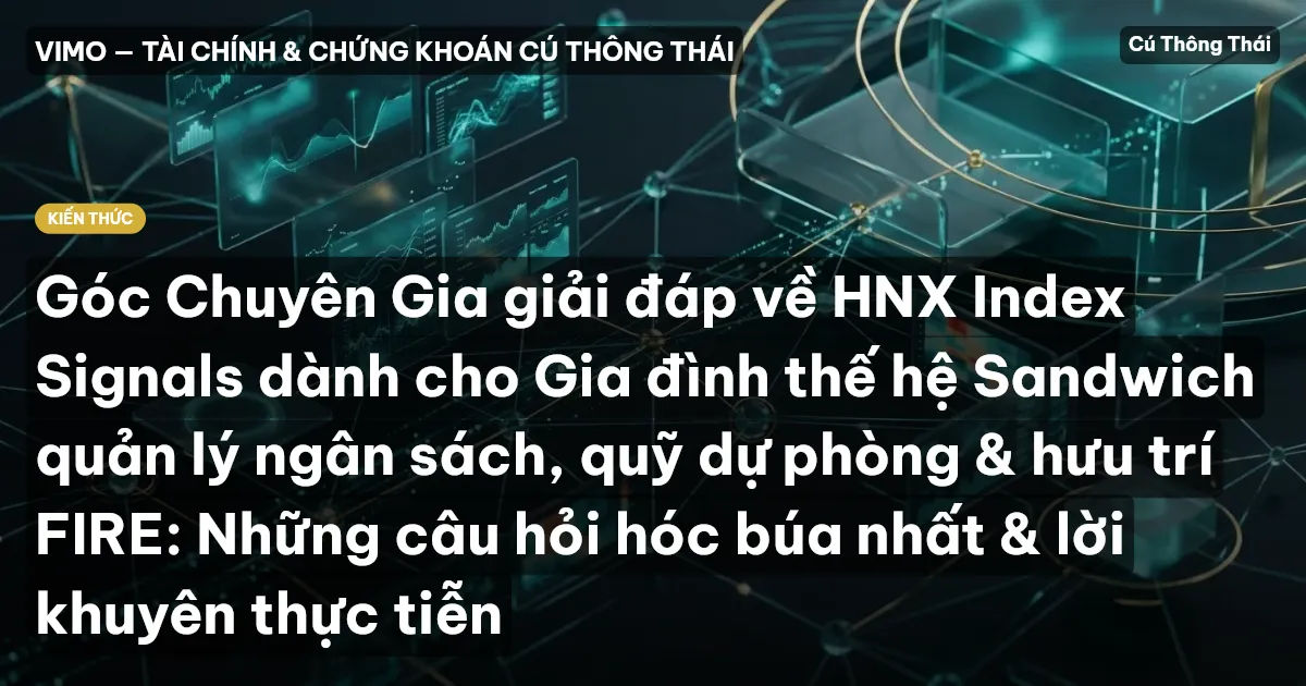 Góc Chuyên Gia giải đáp về HNX Index Signals dành cho Gia đình thế hệ Sandwich quản lý ngân sách, quỹ dự phòng & hưu trí FIRE: Những câu hỏi hóc búa nhất & lời khuyên thực tiễn