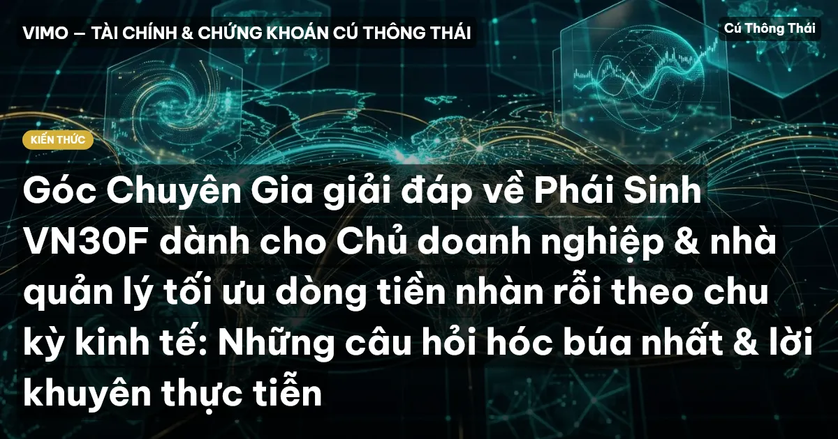 Góc Chuyên Gia giải đáp về Phái Sinh VN30F dành cho Chủ doanh nghiệp & nhà quản lý tối ưu dòng tiền nhàn rỗi theo chu kỳ kinh tế: Những câu hỏi hóc búa nhất & lời khuyên thực tiễn
