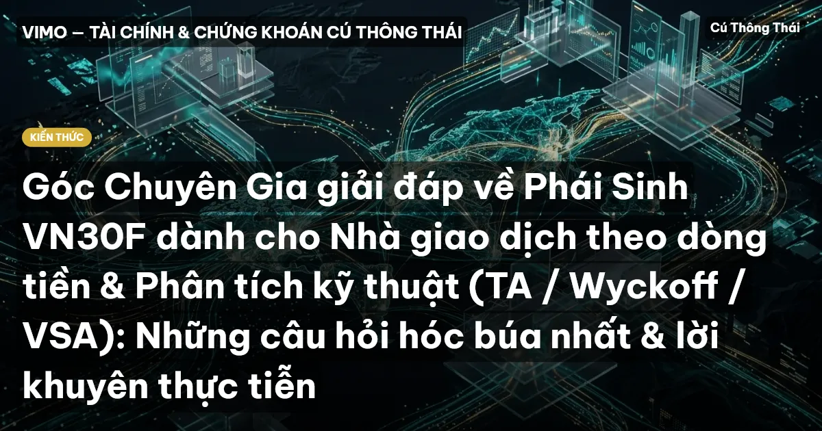 Góc Chuyên Gia giải đáp về Phái Sinh VN30F dành cho Nhà giao dịch theo dòng tiền & Phân tích kỹ thuật (TA / Wyckoff / VSA): Những câu hỏi hóc búa nhất & lời khuyên thực tiễn