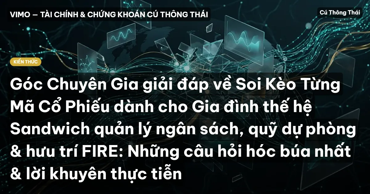 Góc Chuyên Gia giải đáp về Soi Kèo Từng Mã Cổ Phiếu dành cho Gia đình thế hệ Sandwich quản lý ngân sách, quỹ dự phòng & hưu trí FIRE: Những câu hỏi hóc búa nhất & lời khuyên thực tiễn