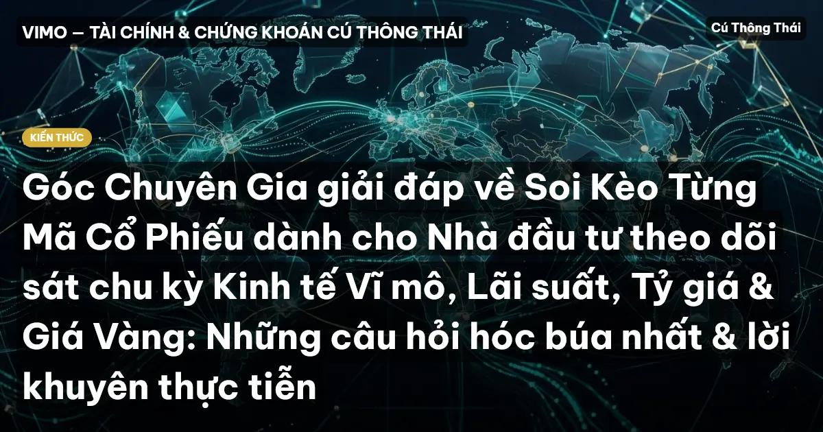 Góc Chuyên Gia giải đáp về Soi Kèo Từng Mã Cổ Phiếu dành cho Nhà đầu tư theo dõi sát chu kỳ Kinh tế Vĩ mô, Lãi suất, Tỷ giá & Giá Vàng: Những câu hỏi hóc búa nhất & lời khuyên thực tiễn