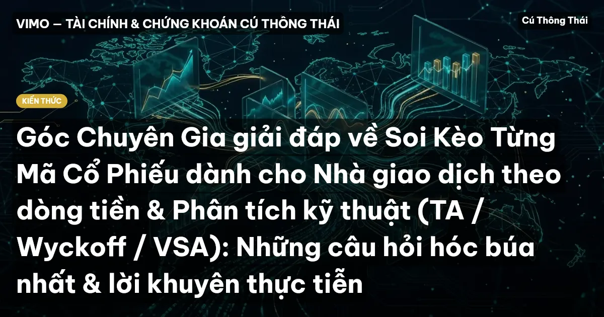 Góc Chuyên Gia giải đáp về Soi Kèo Từng Mã Cổ Phiếu dành cho Nhà giao dịch theo dòng tiền & Phân tích kỹ thuật (TA / Wyckoff / VSA): Những câu hỏi hóc búa nhất & lời khuyên thực tiễn