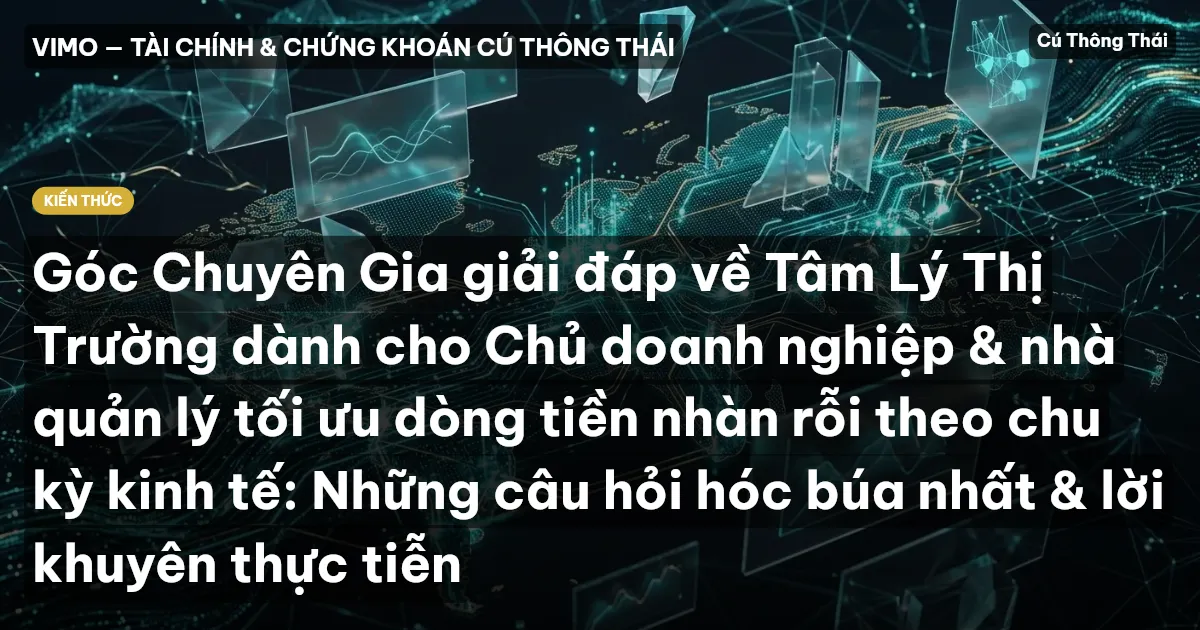Góc Chuyên Gia giải đáp về Tâm Lý Thị Trường dành cho Chủ doanh nghiệp & nhà quản lý tối ưu dòng tiền nhàn rỗi theo chu kỳ kinh tế: Những câu hỏi hóc búa nhất & lời khuyên thực tiễn