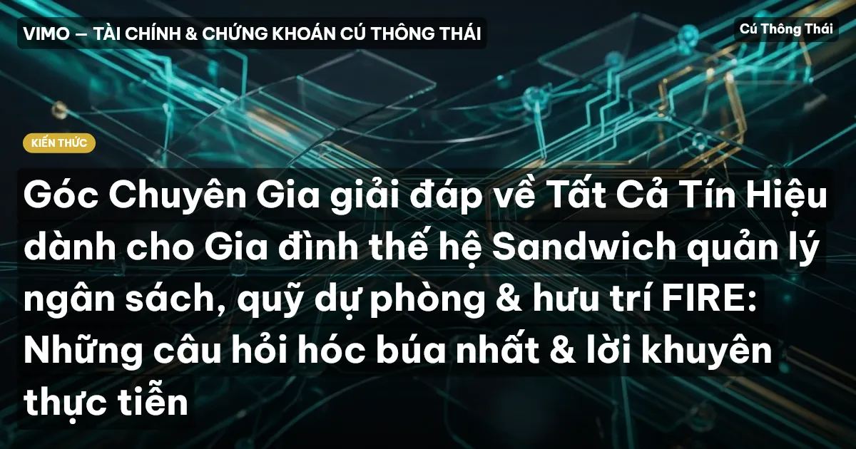 Góc Chuyên Gia giải đáp về Tất Cả Tín Hiệu dành cho Gia đình thế hệ Sandwich quản lý ngân sách, quỹ dự phòng & hưu trí FIRE: Những câu hỏi hóc búa nhất & lời khuyên thực tiễn
