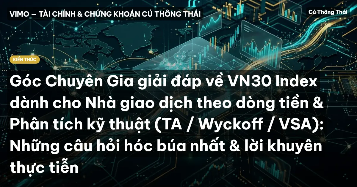 Góc Chuyên Gia giải đáp về VN30 Index dành cho Nhà giao dịch theo dòng tiền & Phân tích kỹ thuật (TA / Wyckoff / VSA): Những câu hỏi hóc búa nhất & lời khuyên thực tiễn