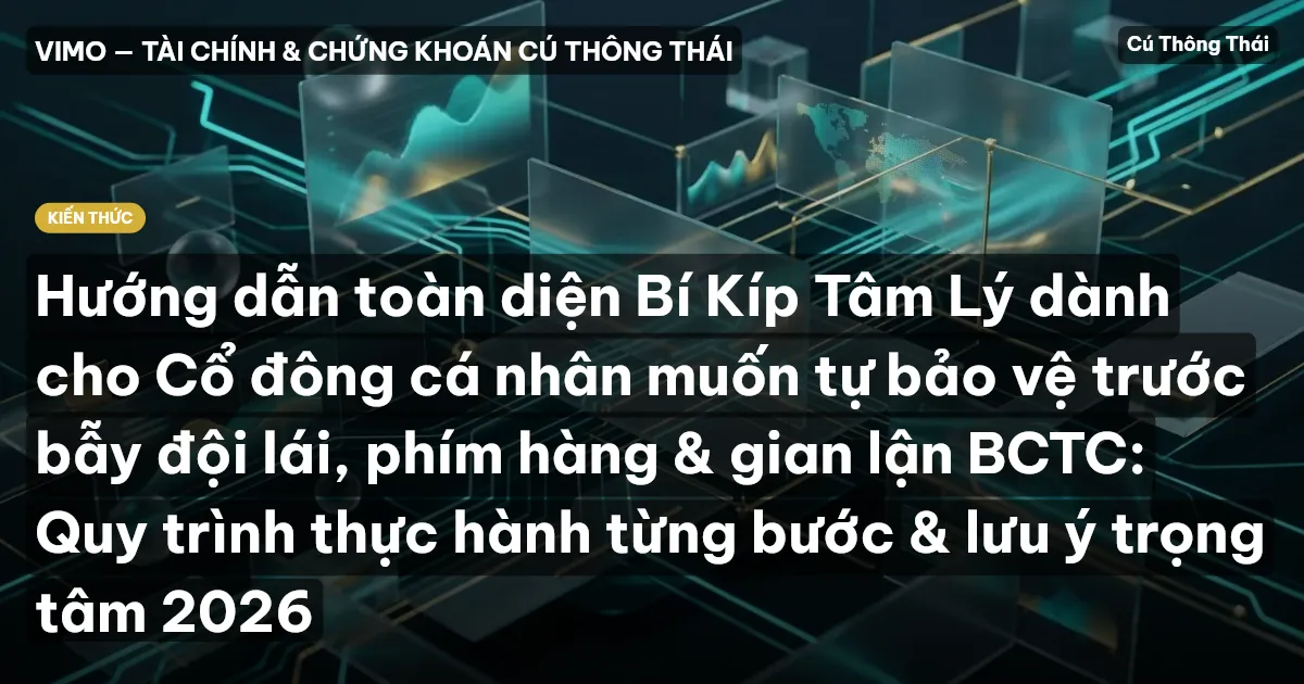 Hướng dẫn toàn diện Bí Kíp Tâm Lý dành cho Cổ đông cá nhân muốn tự bảo vệ trước bẫy đội lái, phím hàng & gian lận BCTC: Quy trình thực hành từng bước & lưu ý trọng tâm 2026