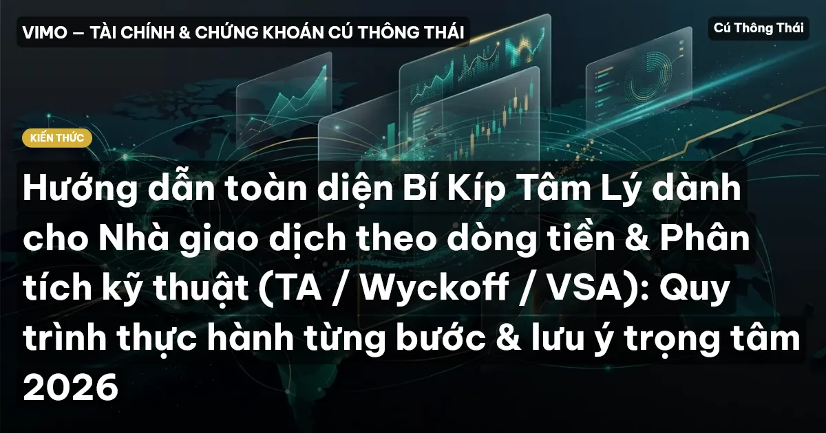 Hướng dẫn toàn diện Bí Kíp Tâm Lý dành cho Nhà giao dịch theo dòng tiền & Phân tích kỹ thuật (TA / Wyckoff / VSA): Quy trình thực hành từng bước & lưu ý trọng tâm 2026