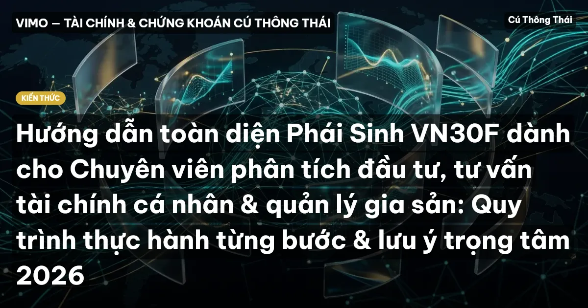 Hướng dẫn toàn diện Phái Sinh VN30F dành cho Chuyên viên phân tích đầu tư, tư vấn tài chính cá nhân & quản lý gia sản: Quy trình thực hành từng bước & lưu ý trọng tâm 2026