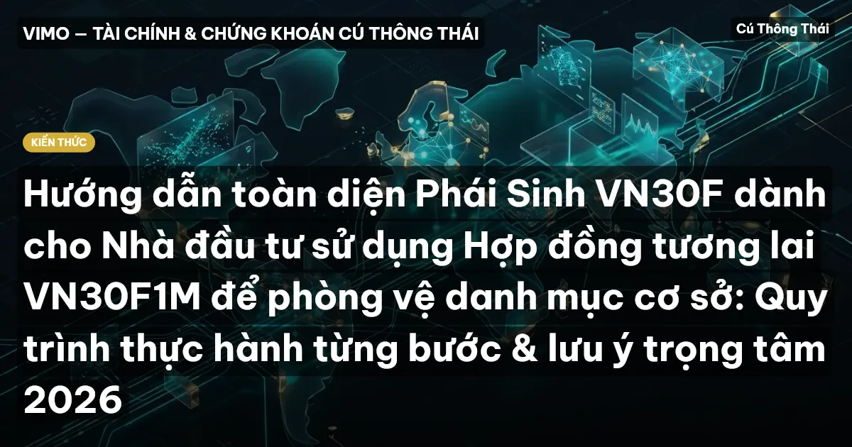 Hướng dẫn toàn diện Phái Sinh VN30F dành cho Nhà đầu tư sử dụng Hợp đồng tương lai VN30F1M để phòng vệ danh mục cơ sở: Quy trình thực hành từng bước & lưu ý trọng tâm 2026