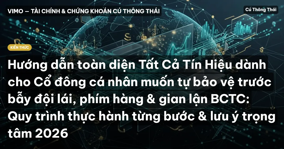 Hướng dẫn toàn diện Tất Cả Tín Hiệu dành cho Cổ đông cá nhân muốn tự bảo vệ trước bẫy đội lái, phím hàng & gian lận BCTC: Quy trình thực hành từng bước & lưu ý trọng tâm 2026