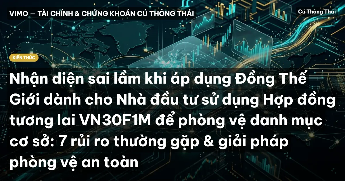 Nhận diện sai lầm khi áp dụng Đồng Thế Giới dành cho Nhà đầu tư sử dụng Hợp đồng tương lai VN30F1M để phòng vệ danh mục cơ sở: 7 rủi ro thường gặp & giải pháp phòng vệ an toàn