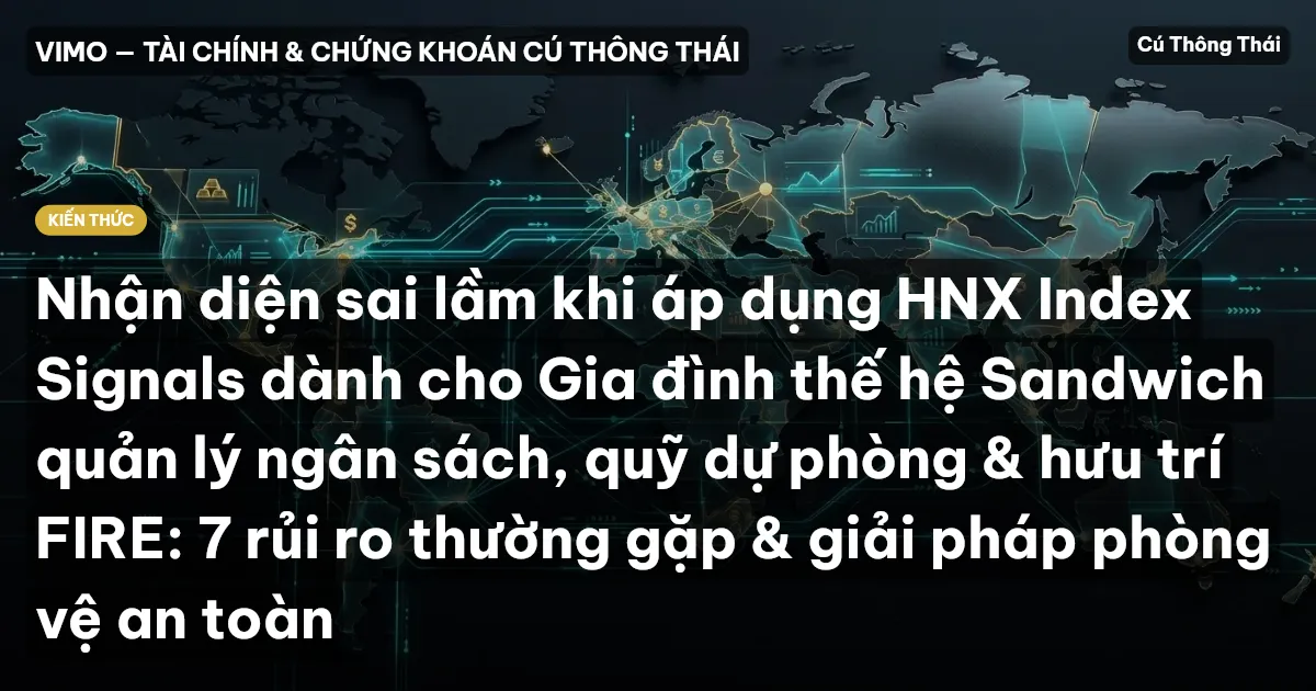 Nhận diện sai lầm khi áp dụng HNX Index Signals dành cho Gia đình thế hệ Sandwich quản lý ngân sách, quỹ dự phòng & hưu trí FIRE: 7 rủi ro thường gặp & giải pháp phòng vệ an toàn
