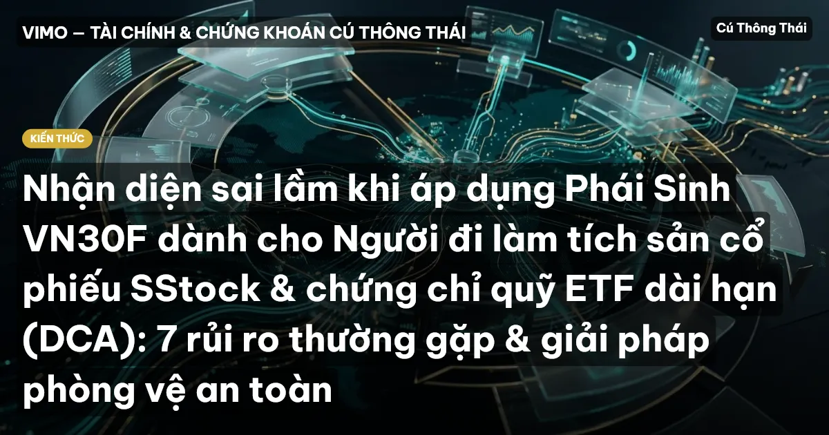 Nhận diện sai lầm khi áp dụng Phái Sinh VN30F dành cho Người đi làm tích sản cổ phiếu SStock & chứng chỉ quỹ ETF dài hạn (DCA): 7 rủi ro thường gặp & giải pháp phòng vệ an toàn