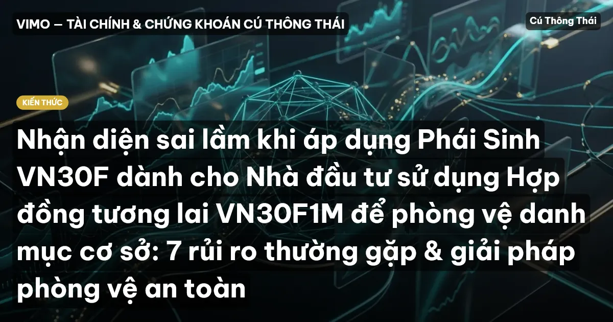 Nhận diện sai lầm khi áp dụng Phái Sinh VN30F dành cho Nhà đầu tư sử dụng Hợp đồng tương lai VN30F1M để phòng vệ danh mục cơ sở: 7 rủi ro thường gặp & giải pháp phòng vệ an toàn