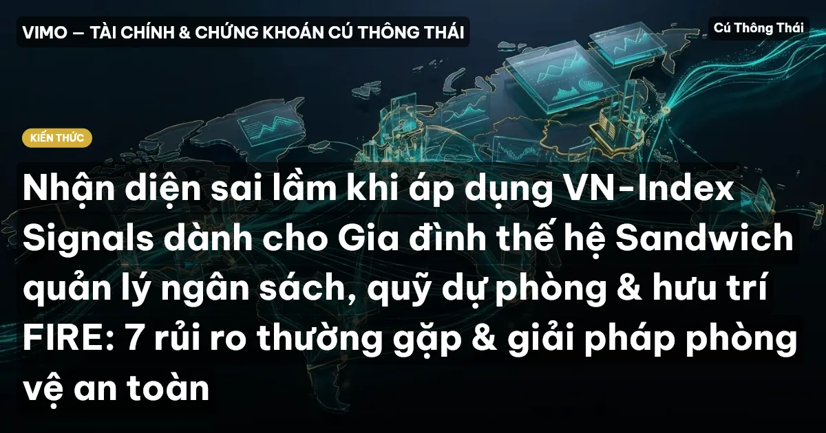 Nhận diện sai lầm khi áp dụng VN-Index Signals dành cho Gia đình thế hệ Sandwich quản lý ngân sách, quỹ dự phòng & hưu trí FIRE: 7 rủi ro thường gặp & giải pháp phòng vệ an toàn