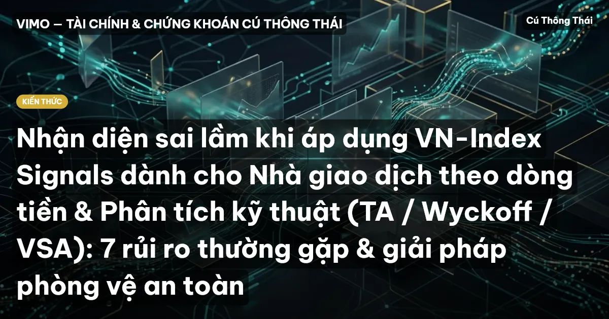 Nhận diện sai lầm khi áp dụng VN-Index Signals dành cho Nhà giao dịch theo dòng tiền & Phân tích kỹ thuật (TA / Wyckoff / VSA): 7 rủi ro thường gặp & giải pháp phòng vệ an toàn