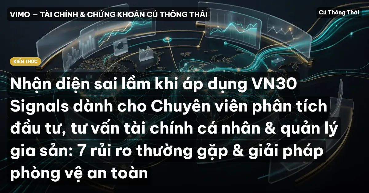 Nhận diện sai lầm khi áp dụng VN30 Signals dành cho Chuyên viên phân tích đầu tư, tư vấn tài chính cá nhân & quản lý gia sản: 7 rủi ro thường gặp & giải pháp phòng vệ an toàn