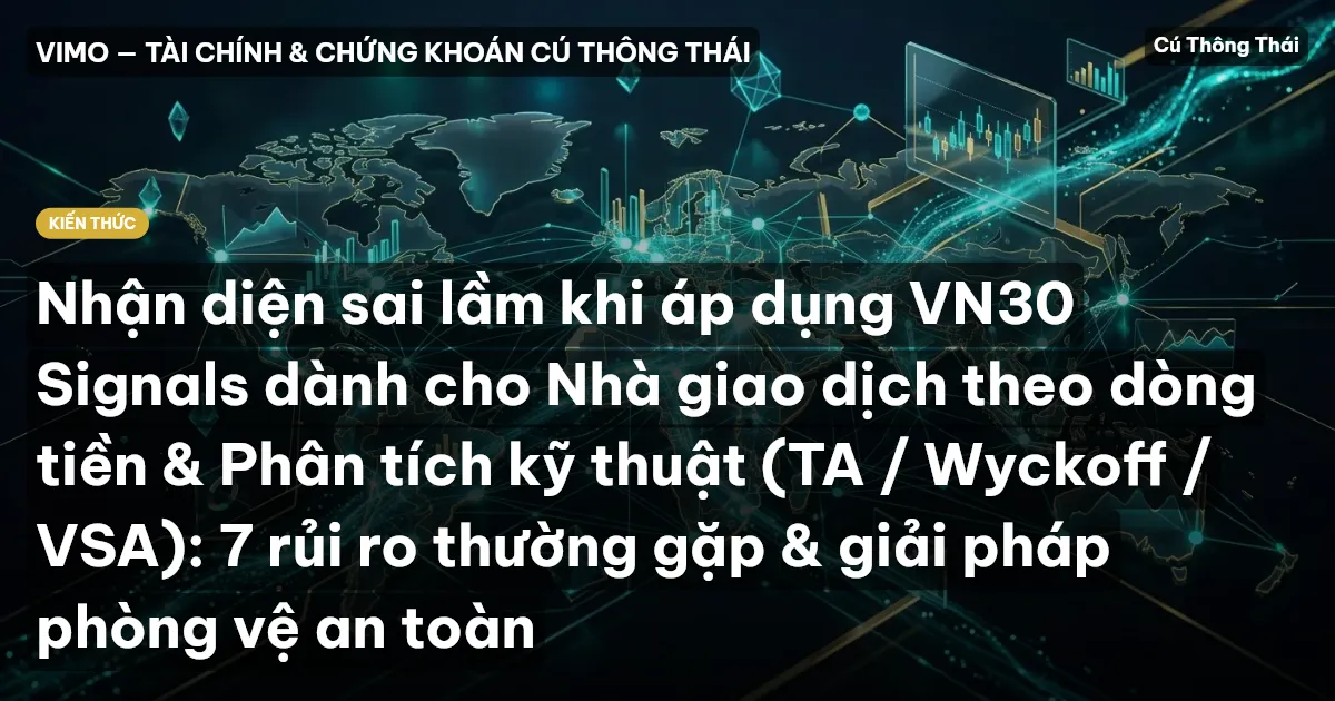 Nhận diện sai lầm khi áp dụng VN30 Signals dành cho Nhà giao dịch theo dòng tiền & Phân tích kỹ thuật (TA / Wyckoff / VSA): 7 rủi ro thường gặp & giải pháp phòng vệ an toàn