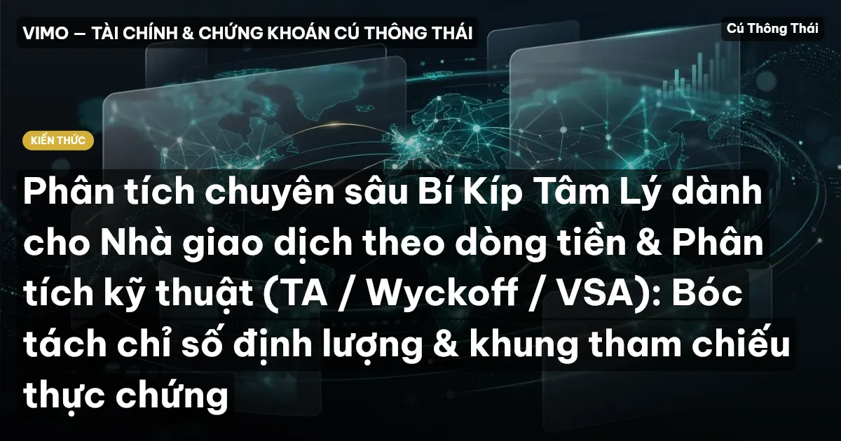 Phân tích chuyên sâu Bí Kíp Tâm Lý dành cho Nhà giao dịch theo dòng tiền & Phân tích kỹ thuật (TA / Wyckoff / VSA): Bóc tách chỉ số định lượng & khung tham chiếu thực chứng
