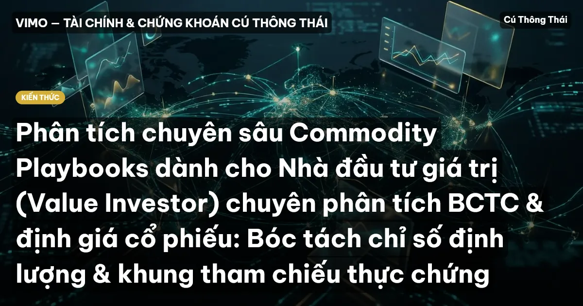 Phân tích chuyên sâu Commodity Playbooks dành cho Nhà đầu tư giá trị (Value Investor) chuyên phân tích BCTC & định giá cổ phiếu: Bóc tách chỉ số định lượng & khung tham chiếu thực chứng