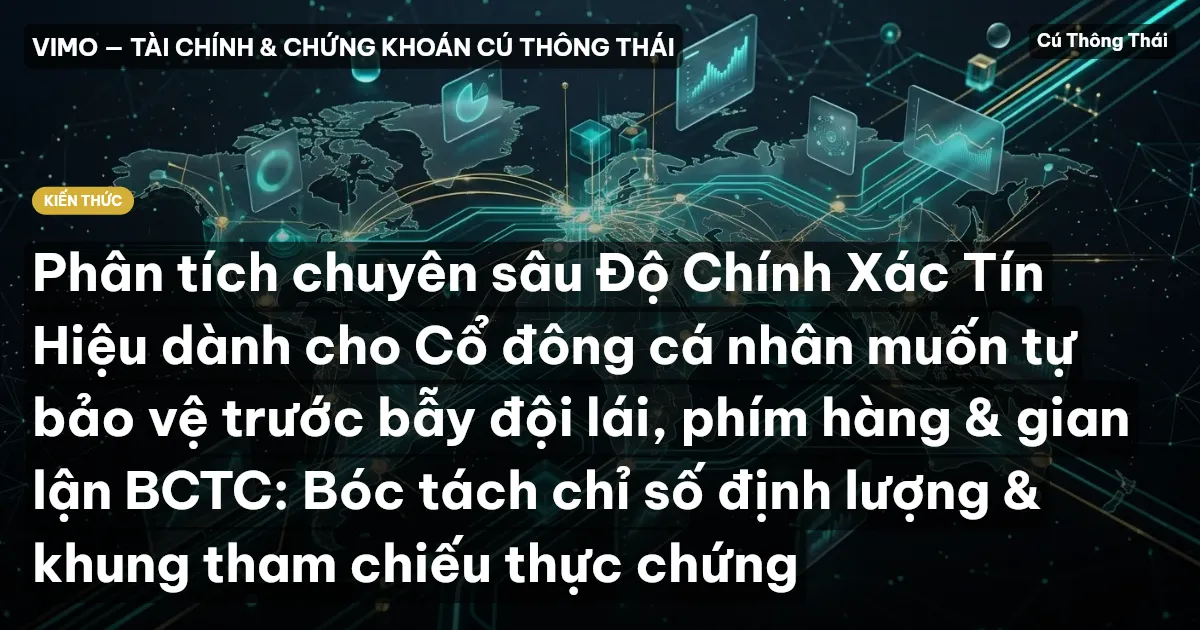 Phân tích chuyên sâu Độ Chính Xác Tín Hiệu dành cho Cổ đông cá nhân muốn tự bảo vệ trước bẫy đội lái, phím hàng & gian lận BCTC: Bóc tách chỉ số định lượng & khung tham chiếu thực chứng
