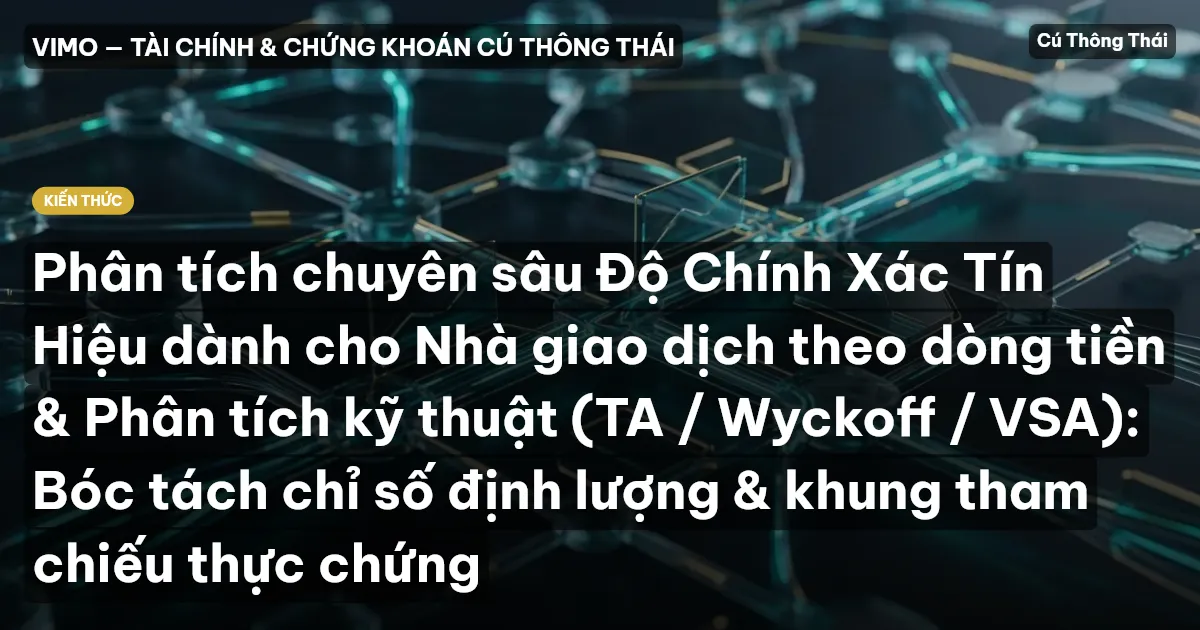Phân tích chuyên sâu Độ Chính Xác Tín Hiệu dành cho Nhà giao dịch theo dòng tiền & Phân tích kỹ thuật (TA / Wyckoff / VSA): Bóc tách chỉ số định lượng & khung tham chiếu thực chứng