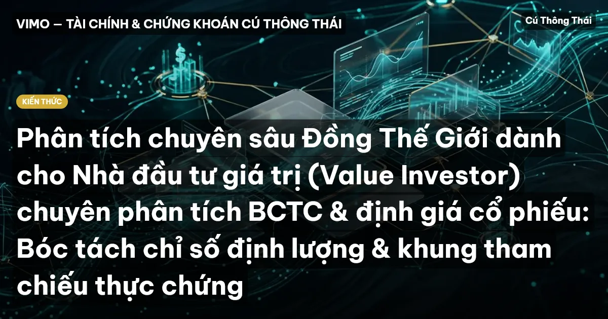 Phân tích chuyên sâu Đồng Thế Giới dành cho Nhà đầu tư giá trị (Value Investor) chuyên phân tích BCTC & định giá cổ phiếu: Bóc tách chỉ số định lượng & khung tham chiếu thực chứng