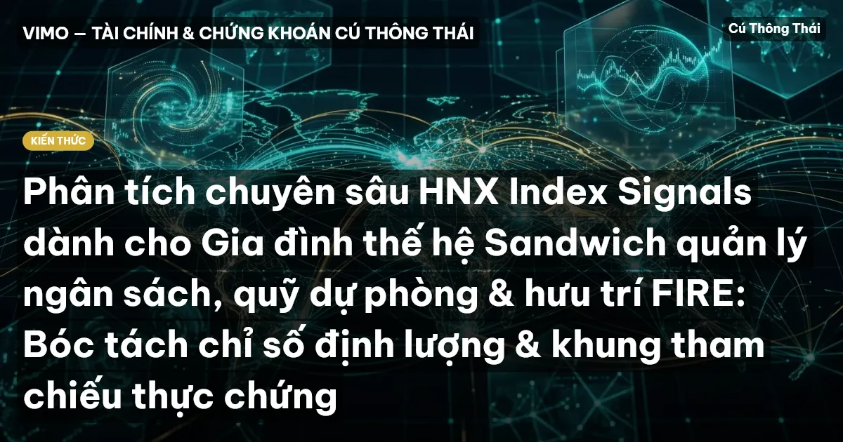 Phân tích chuyên sâu HNX Index Signals dành cho Gia đình thế hệ Sandwich quản lý ngân sách, quỹ dự phòng & hưu trí FIRE: Bóc tách chỉ số định lượng & khung tham chiếu thực chứng